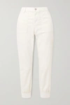 J Brand Arkin Cotton-blend Sateen Track Pants In White