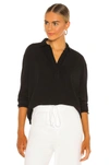 Frank & Eileen Heritage Jersey Popover Henley In Black