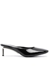 Off-white Allen Square Toe Mules In Black