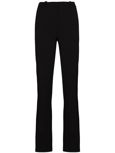 Victoria Beckham Front Split Tuxedo Trousers In Black