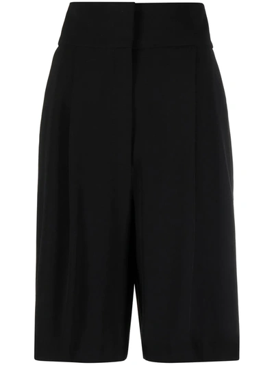 Fabiana Filippi Virgin Wool-blend Wide Shorts In Black