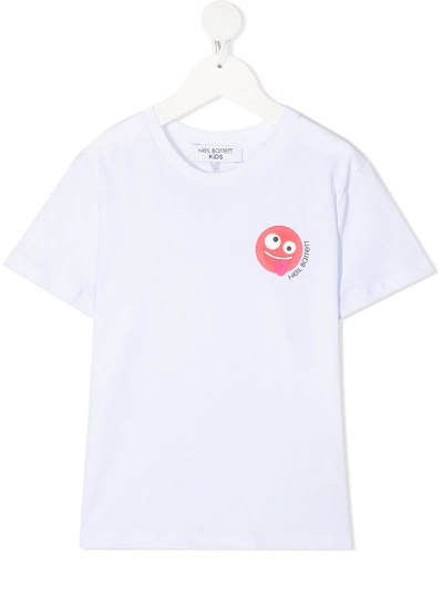 Neil Barrett Kids' Smiley-print T-shirt In White
