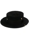 Ruslan Baginskiy Chain Strap Felt Canotier Hat In Black