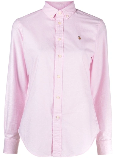 Polo Ralph Lauren Georgia Embroidered Logo Shirt In Deco Pink