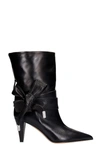 ALEXANDRE VAUTHIER ALEXANDRE VAUTHIER HIGH HEELS ANKLE BOOTS IN BLACK LEATHER,LEILABOOT80