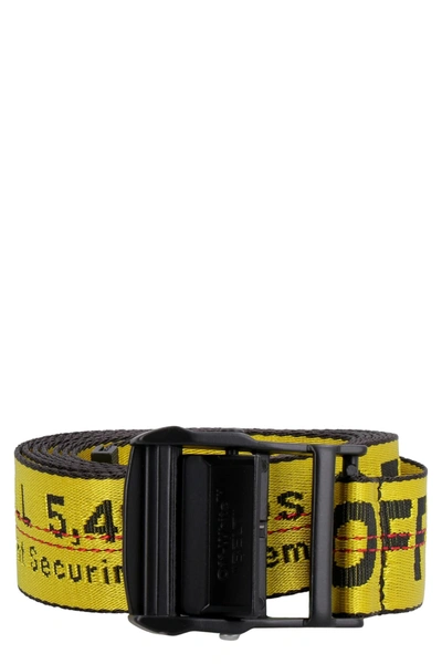 Off-white Industrial Fabric Belt With Logo In Yellow