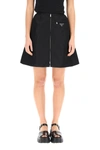 Prada Black Gabardine Re-nylon A-line Skirt In Nero (black)
