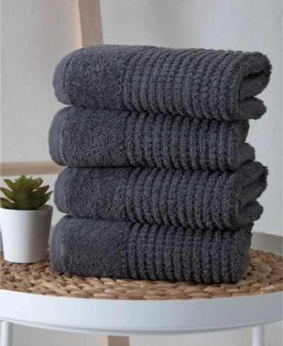Ozan Premium Home Sorano Collection Hand Towels 4-pack Bedding In Grey