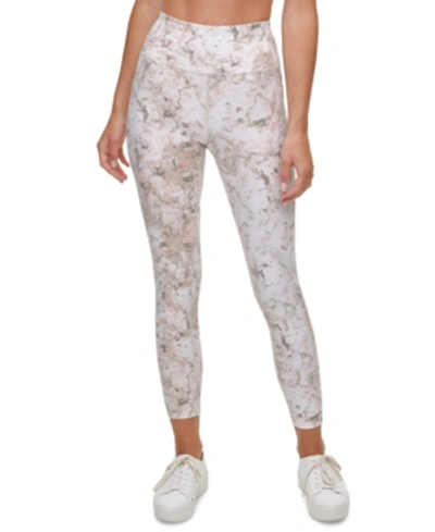 Calvin Klein Performance Printed Leggings In Crystallize Moonrock