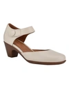 Easy Spirit Clarice Womens Cushioned Footbed Block Heel Mary Jane Heels In Ivory Leather