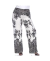 White Mark Women's Plus Size Floral Paisley Printed Palazzo Pants In Multi