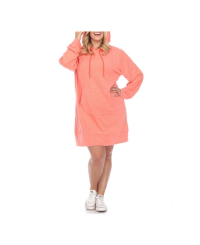 White Mark Plus Size Hoodie Sweatshirt Dress In Orange