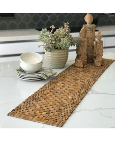 Hip-o Modern Living Teak Table Runner In Natural Te