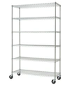 Trinity Basics Ecostorage 6-tier Wire Shelving Rack Nsf Includes Wheels In Chrome