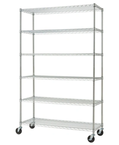 Trinity Basics Ecostorage 6-tier Wire Shelving Rack Nsf Includes Wheels In Chrome