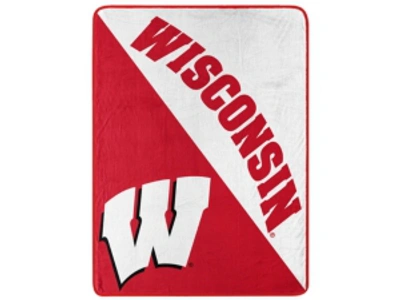 Northwest Company Wisconsin Badgers Micro Raschel Halftone Blanket In Assorted