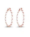 MACY'S CUBIC ZIRCONIA 14K ROSE GOLD MARQUISE CUT HOOP EARRINGS (ALSO IN 14K GOLD OVER SILVER OR 14K ROSE GO