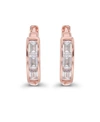Macy's Cubic Zirconia Baguette Cut Huggie Earrings In Sterling Silver (also In 14k Gold Over Silver Or 14k In Pink
