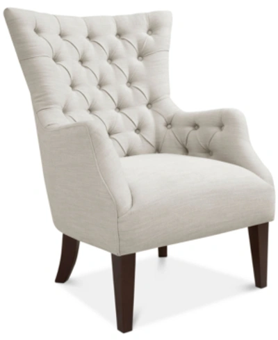 Furniture Adelyn Button Tufted Wing Back Chair In Ivory Multi