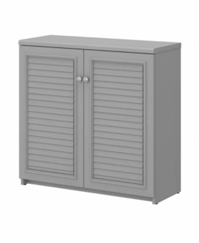 Bush Furniture Fairview Small Storage Cabinet With Doors And Shelves In Silver