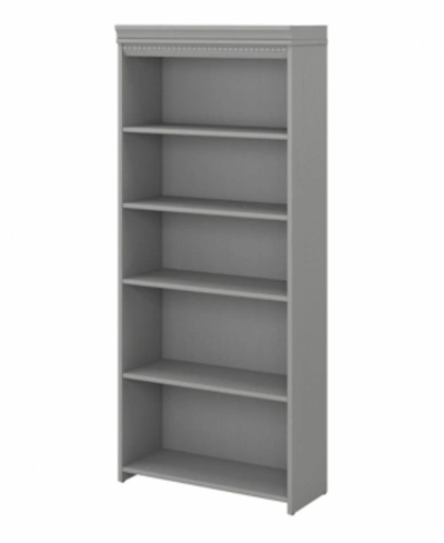 Bush Furniture Fairview Tall 5 Shelf Bookcase In Silver