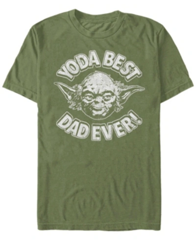 Fifth Sun Men's Star Wars Yoda Best Dad Short Sleeve T-shirt In Military Green