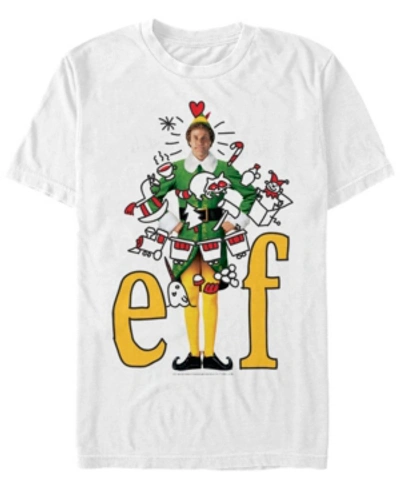 Fifth Sun Men's Elf Doodles Short Sleeve T-shirt In White