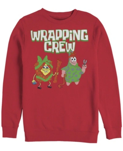Fifth Sun Men's Spongebob Squarepants Wrapping Crew Sweatshirt In Red