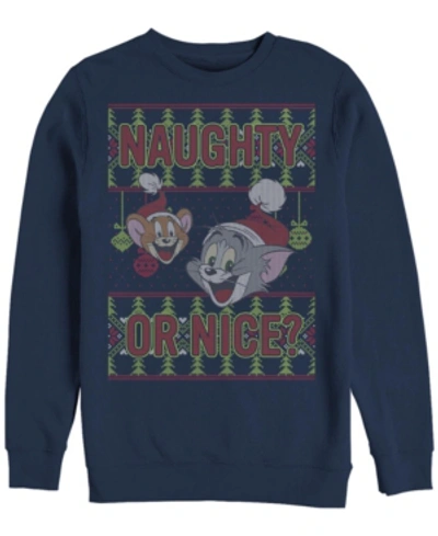 Fifth Sun Men's Tom Jerry Naughty Or Nice Sweatshirt In Navy
