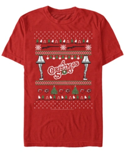 Fifth Sun Men's Christmas Story Ugly Short Sleeve T-shirt In Red