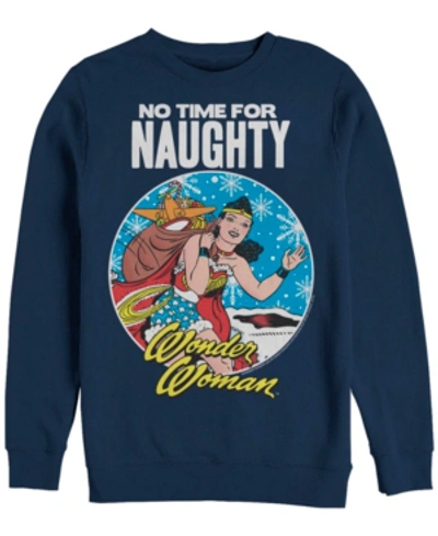 Fifth Sun Men's Wonder Woman No Time For Naughty Sweatshirt In Navy