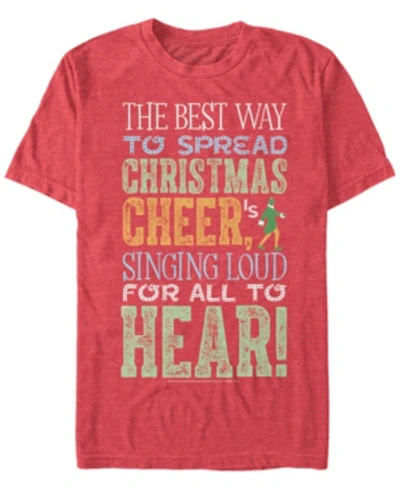 Fifth Sun Men's Elf Sing For Cheer Short Sleeve T-shirt In Red Heather