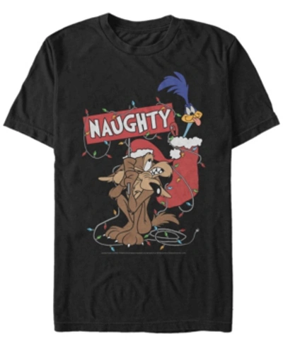 Fifth Sun Men's Looney Tunes Christmas Stocking Short Sleeve T-shirt In Black