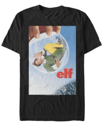 Fifth Sun Men's Elf Snow Globe Poster Short Sleeve T-shirt In Black