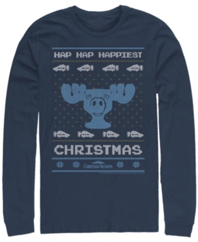 Fifth Sun Men's National Lampoon Christmas Vacation Hap Hap Long Sleeve T-shirt In Navy