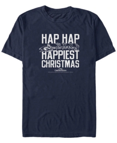 Fifth Sun Men's National Lampoon Christmas Vacation Happiest Christmas Short Sleeve T-shirt In Blue