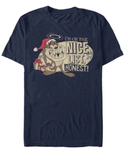 Fifth Sun Men's Looney Tunes On The Nice List Short Sleeve T-shirt In Navy