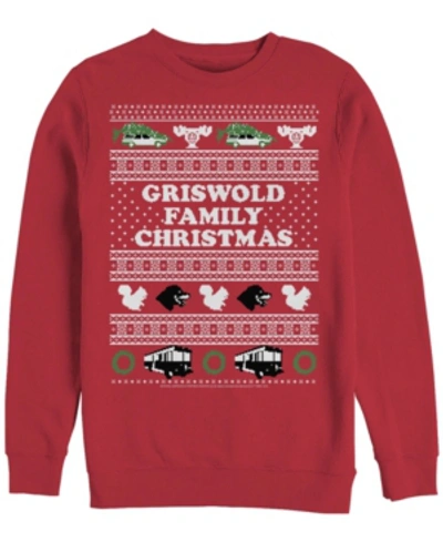 Fifth Sun Men's National Lampoon Christmas Vacation Griswold Sweatshirt In Red