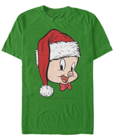 Fifth Sun Men's Looney Tunes Santa Porky Short Sleeve T-shirt In Green