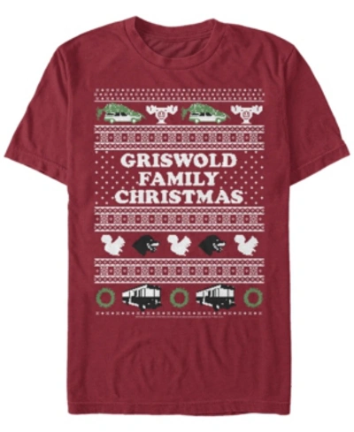 Fifth Sun Men's National Lampoon Christmas Vacation Griswold Short Sleeve T-shirt In Cardinal