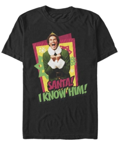 Fifth Sun Men's Elf Santa's Coming Short Sleeve T-shirt In Black