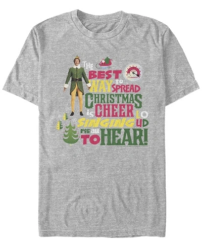 Fifth Sun Men's Elf Sing Cheer Short Sleeve T-shirt In Athletic Heather