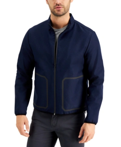 Alfani Men's Noah Tech Bomber Jacket, Created For Macy's In Neo Navy