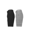 Galaxy By Harvic Men's Flat Front Belted Cotton Cargo Shorts, Pack Of 2 In Black-gray