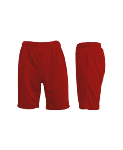 Galaxy By Harvic Men's Moisture Wicking Performance Basic Mesh Shorts In Red