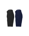 Galaxy By Harvic Men's Flat Front Belted Cotton Cargo Shorts, Pack Of 2 In Black-navy