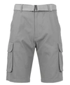 GALAXY BY HARVIC MEN'S FLAT FRONT BELTED COTTON CARGO SHORTS