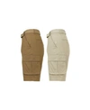 Galaxy By Harvic Men's Flat Front Belted Cotton Cargo Shorts, Pack Of 2 In Timber-khaki