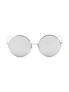 Linda Farrow Women's 343 C4 Round Mirrored Sunglasses In Silver