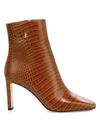 Jimmy Choo Women's Minori Croc-embossed Leather Ankle Boots In Tan